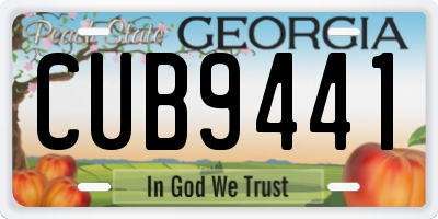 GA license plate CUB9441