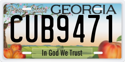 GA license plate CUB9471