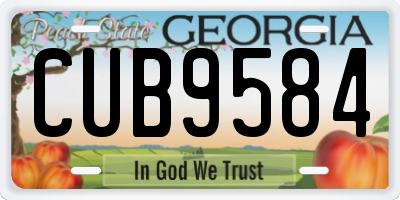 GA license plate CUB9584
