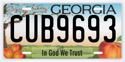 GA license plate CUB9693