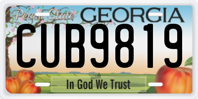 GA license plate CUB9819
