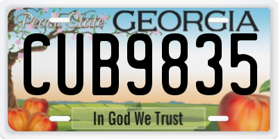 GA license plate CUB9835