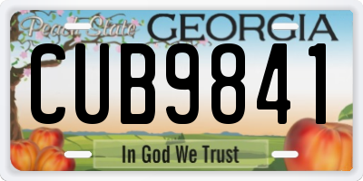 GA license plate CUB9841