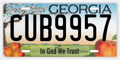 GA license plate CUB9957