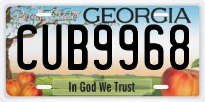 GA license plate CUB9968