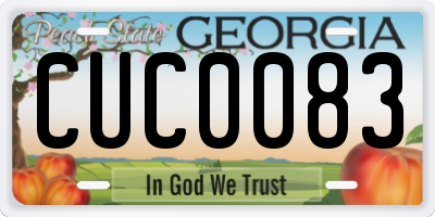 GA license plate CUC0083