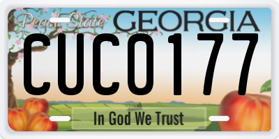 GA license plate CUC0177
