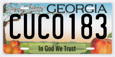 GA license plate CUC0183