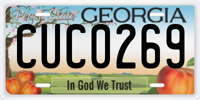 GA license plate CUC0269