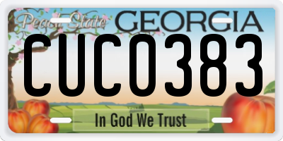 GA license plate CUC0383