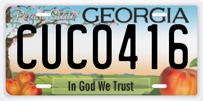 GA license plate CUC0416