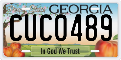GA license plate CUC0489