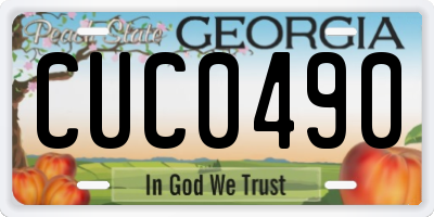 GA license plate CUC0490