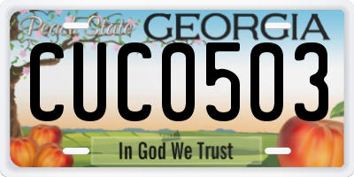 GA license plate CUC0503