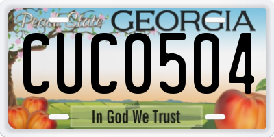 GA license plate CUC0504
