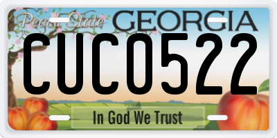 GA license plate CUC0522