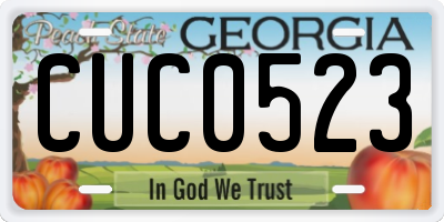 GA license plate CUC0523