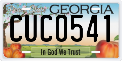 GA license plate CUC0541
