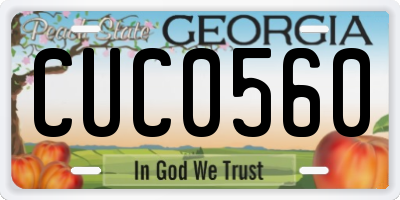 GA license plate CUC0560