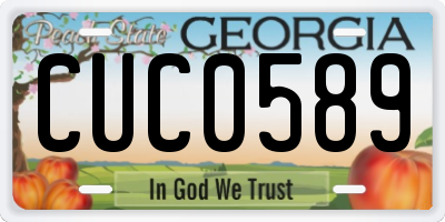 GA license plate CUC0589