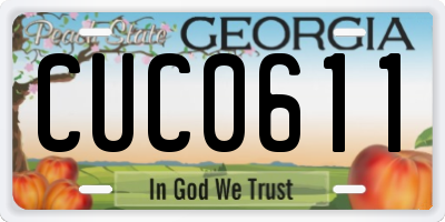 GA license plate CUC0611