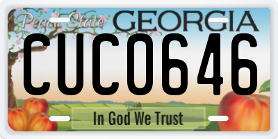 GA license plate CUC0646