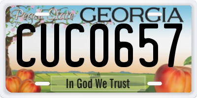 GA license plate CUC0657