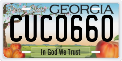 GA license plate CUC0660