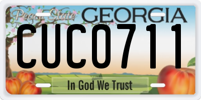 GA license plate CUC0711