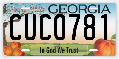GA license plate CUC0781