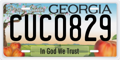GA license plate CUC0829