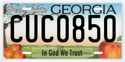 GA license plate CUC0850