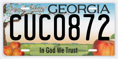 GA license plate CUC0872