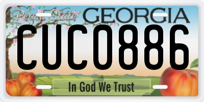 GA license plate CUC0886