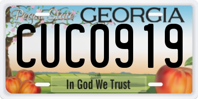 GA license plate CUC0919