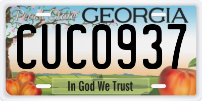 GA license plate CUC0937