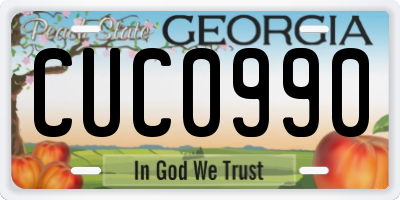 GA license plate CUC0990