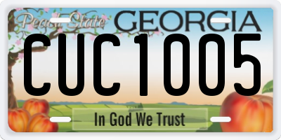 GA license plate CUC1005