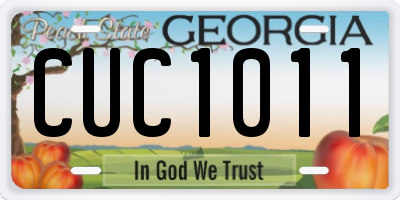 GA license plate CUC1011