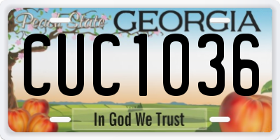 GA license plate CUC1036