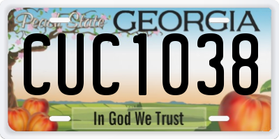 GA license plate CUC1038