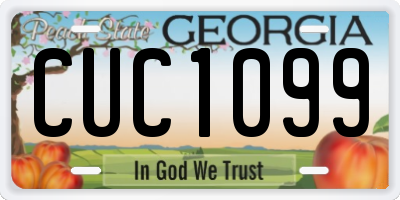 GA license plate CUC1099
