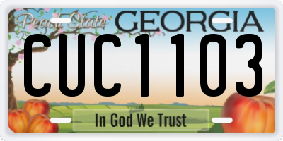 GA license plate CUC1103