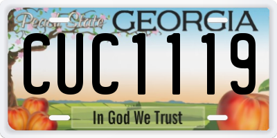 GA license plate CUC1119