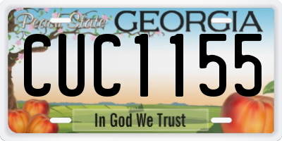 GA license plate CUC1155
