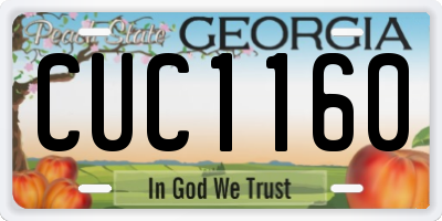 GA license plate CUC1160