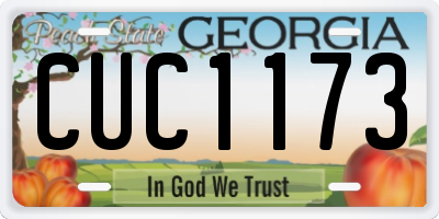 GA license plate CUC1173