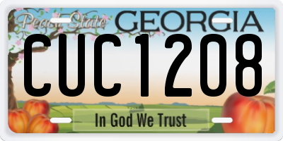GA license plate CUC1208