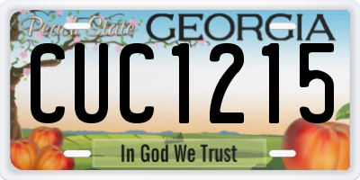 GA license plate CUC1215