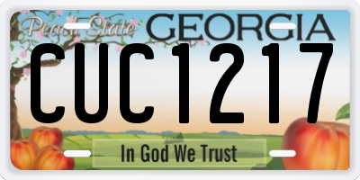 GA license plate CUC1217
